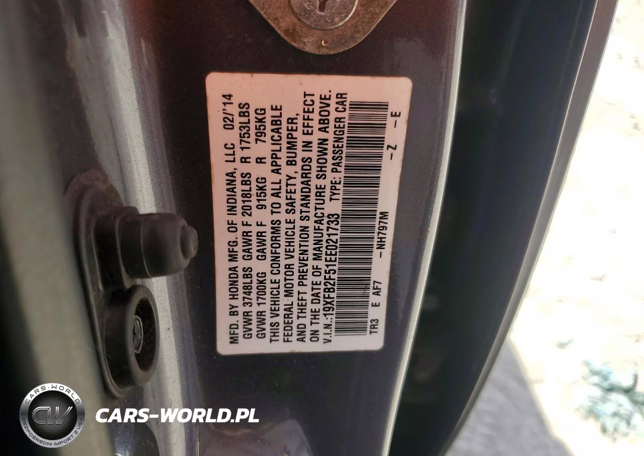 2014 Honda Civic Lx VIN:19XFB2F51EE021733 - 12
