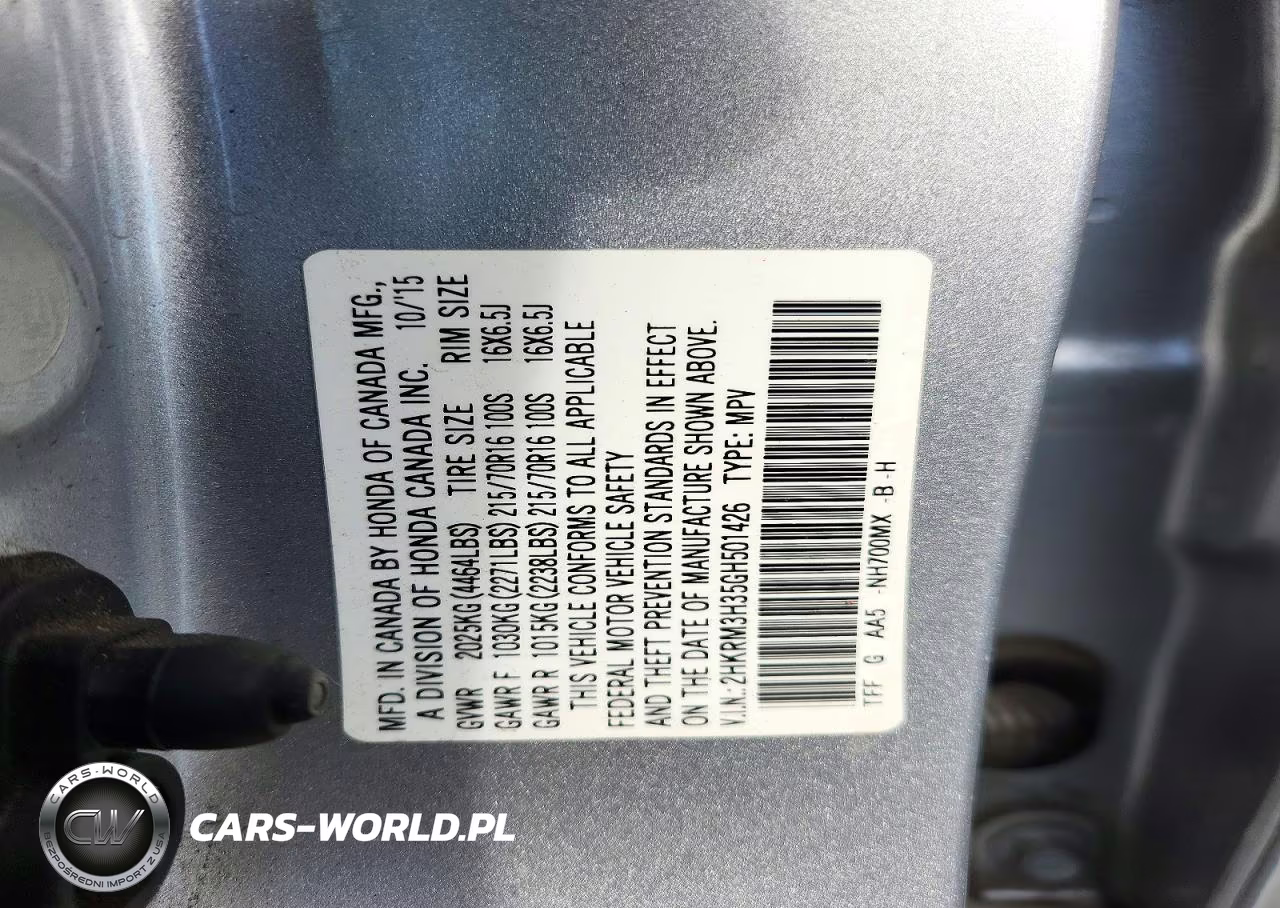 2016 Honda Cr-V Lx VIN:2HKRM3H35GH501426 - 13