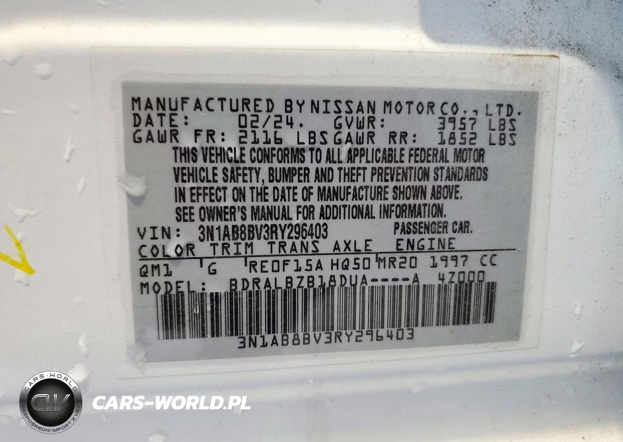 2024 Nissan Sentra S VIN:3N1AB8BV3RY296403 - 12
