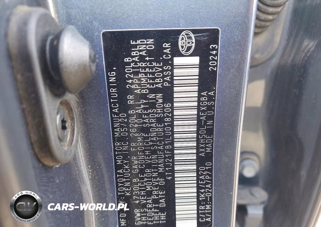 2020 Toyota Avalon Xle VIN:4T1J21FB1LU018206 - 12