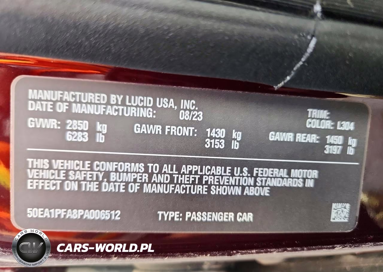 2023 Lucid Motors Air Pure VIN:50EA1PFA8PA006512 - 12