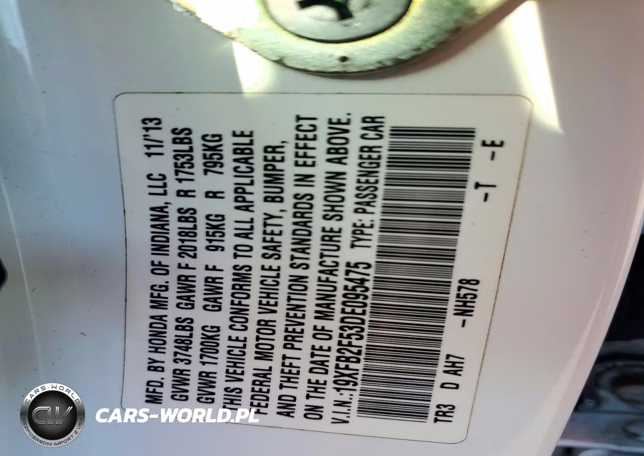 2013 Honda Civic Lx VIN:19XFB2F53DE095475 - 12