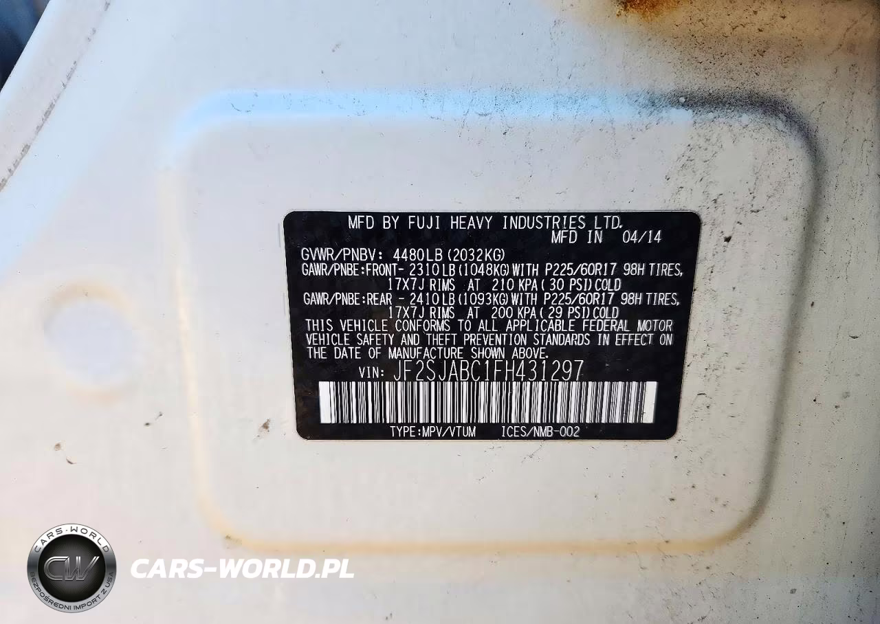 2015 Subaru Forester 2.5I VIN:JF2SJABC1FH431297 - 13