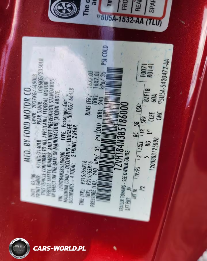 2008 Ford Mustang VIN:1ZVHT84N385186000 - 12