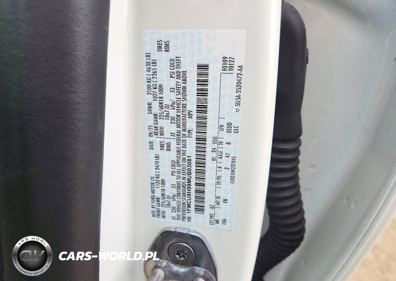 2021 Ford Escape Sel VIN:1FMCU9H99MUB03081 - 13