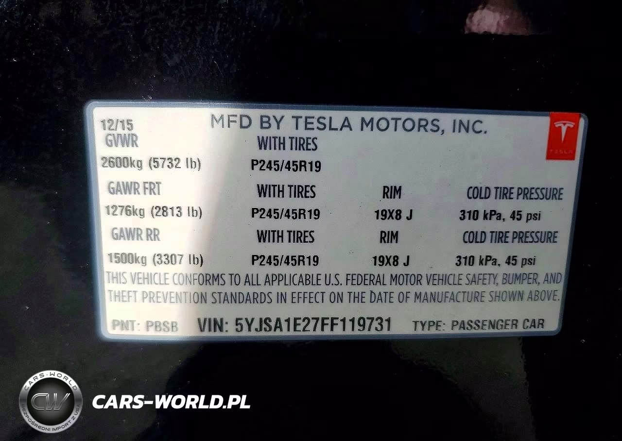 2015 Tesla Model S VIN:5YJSA1E27FF119731 - 12