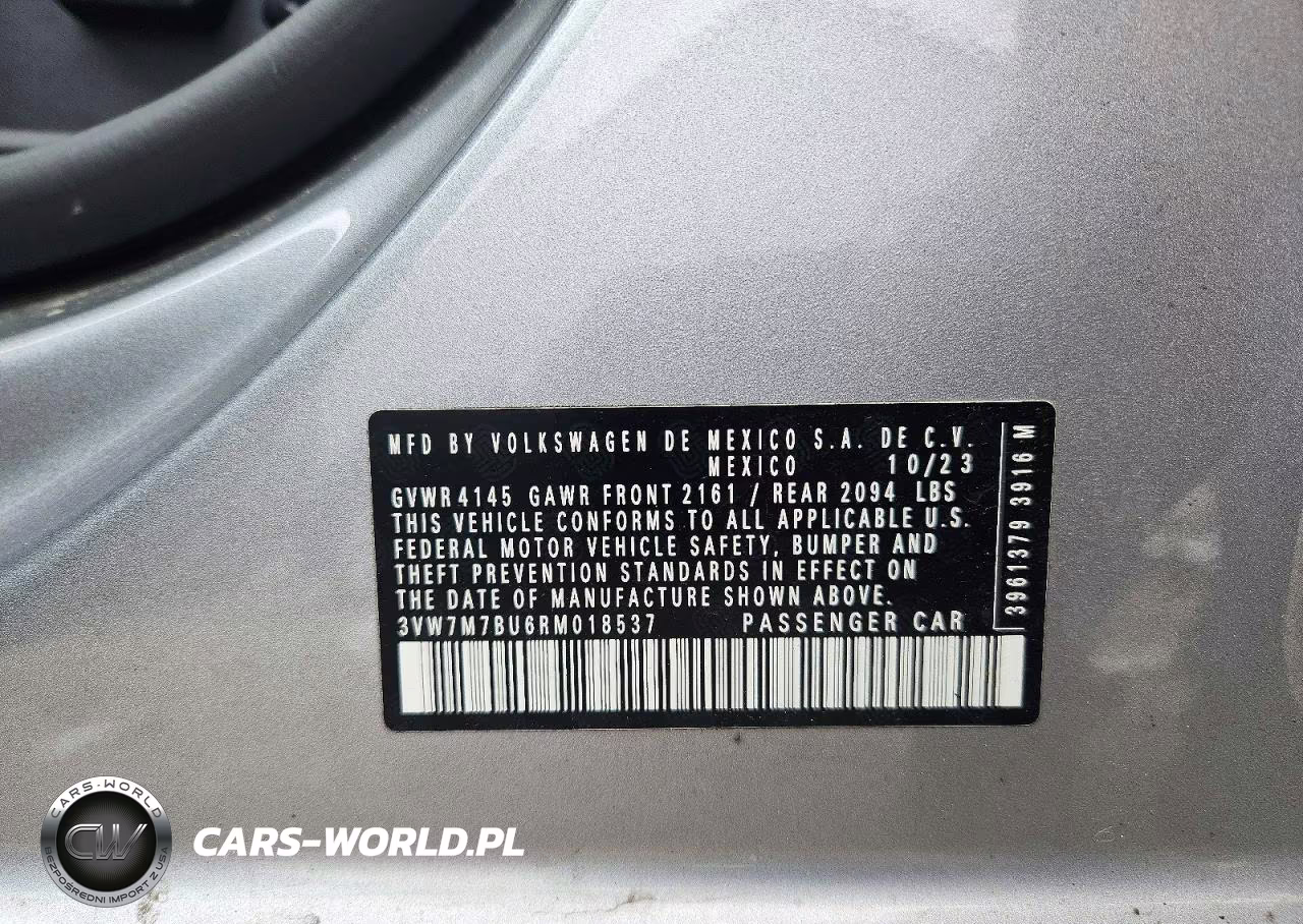 2024 Volkswagen Jetta Se VIN:3VW7M7BU6RM018537 - 12