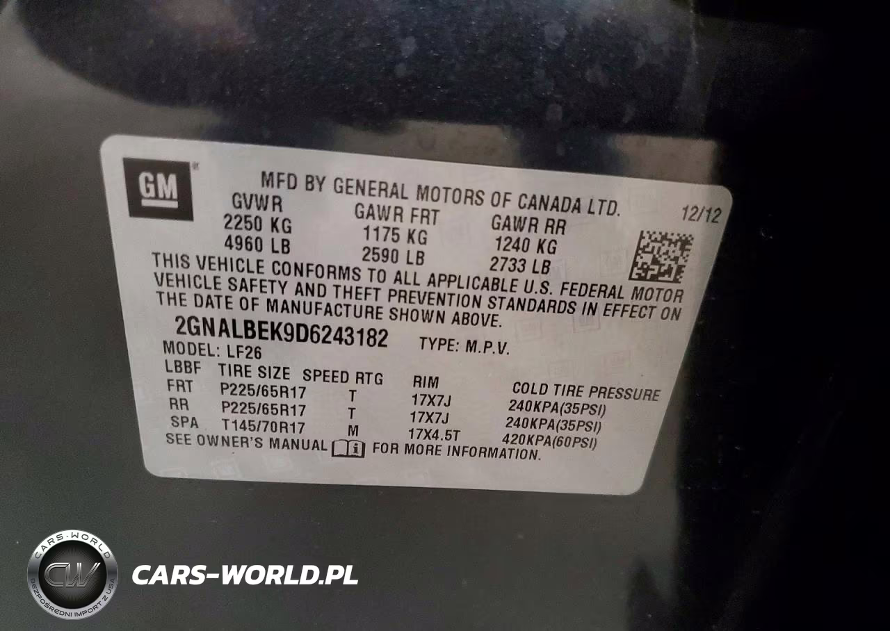 2013 Chevrolet Equinox Ls VIN:2GNALBEK9D6243182 - 13