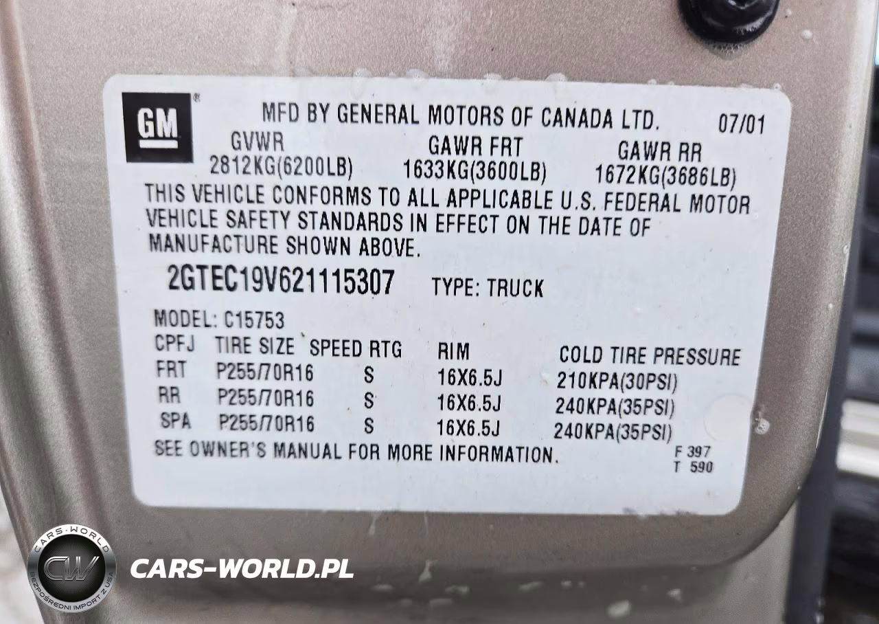 2002 GMC New Sierra C1500 VIN:2GTEC19V621115307 - 12