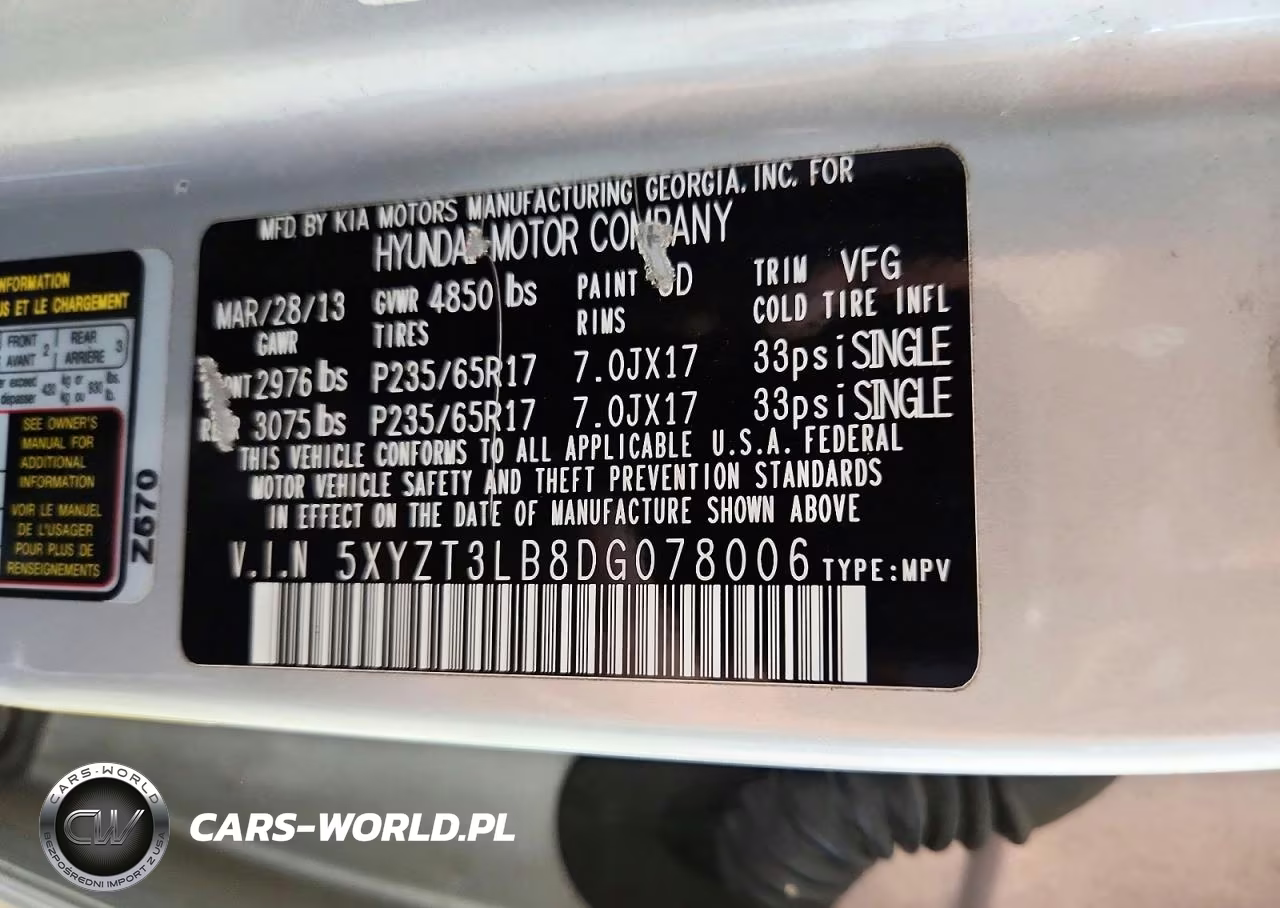 2013 Hyundai Santa Fe Sport 2.4L VIN:5XYZT3LB8DG078006 - 14