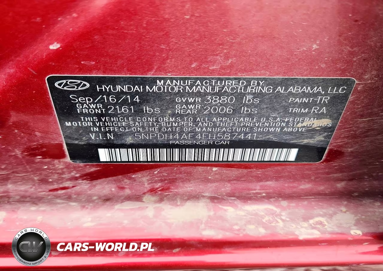 2015 Hyundai Elantra Se VIN:5NPDH4AE4FH587441 - 12