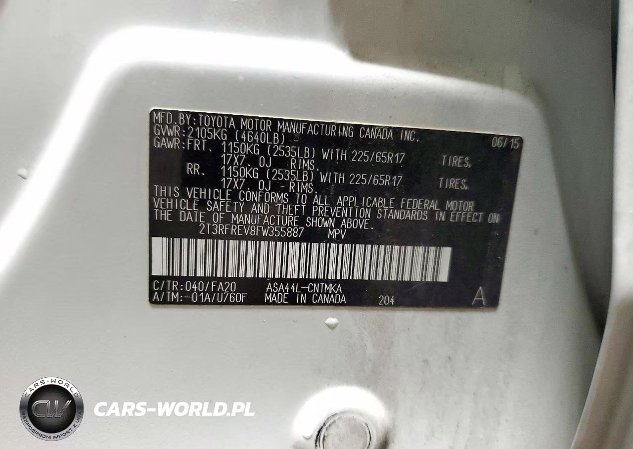2015 Toyota Rav4 Xle VIN:2T3RFREV8FW355887 - 13