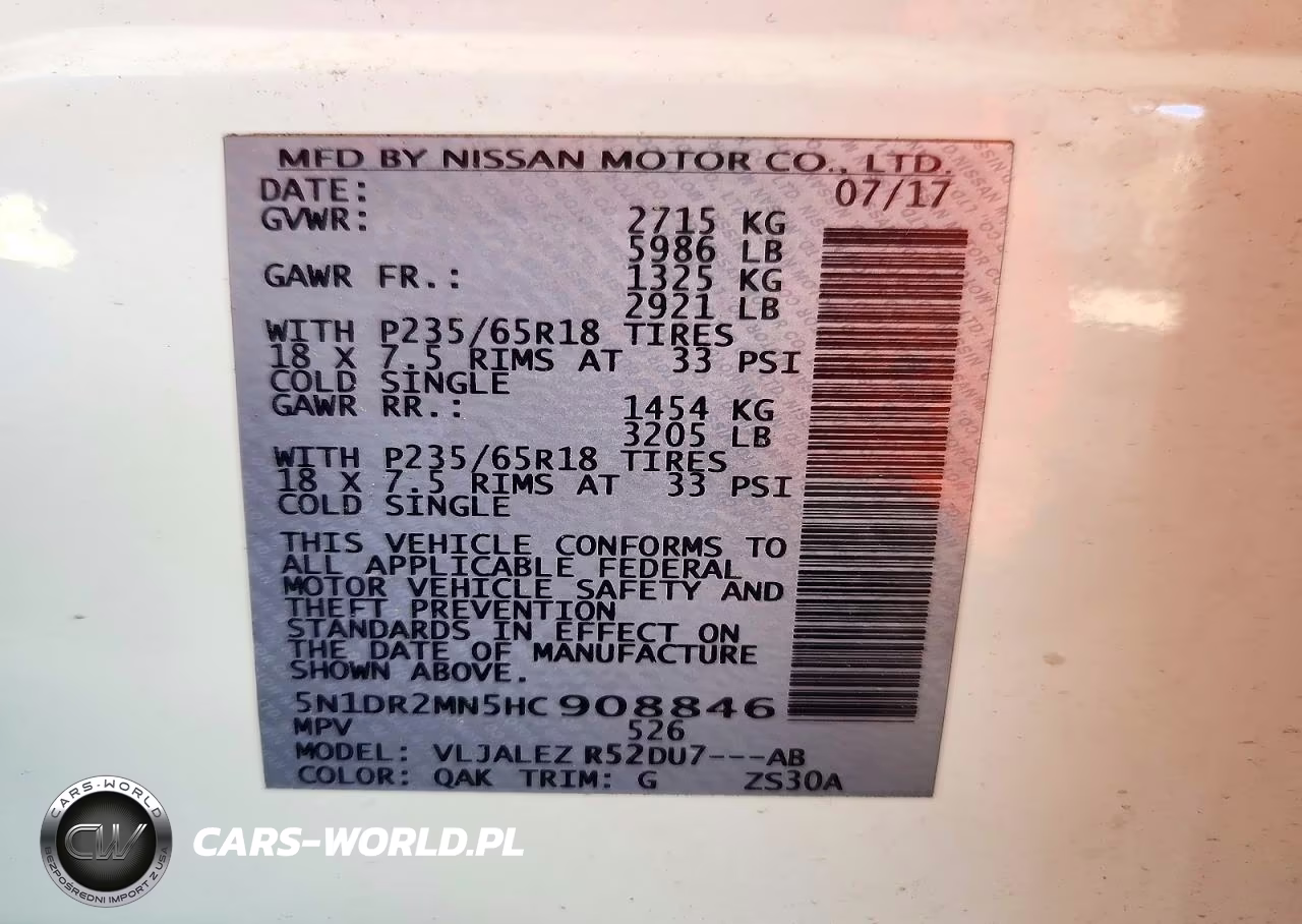 2017 Nissan Pathfinder S VIN:5N1DR2MN5HC908846 - 13