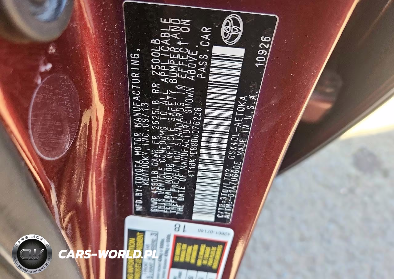 2013 Toyota Avalon Xle Touring VIN:4T1BK1EB8DU076238 - 12
