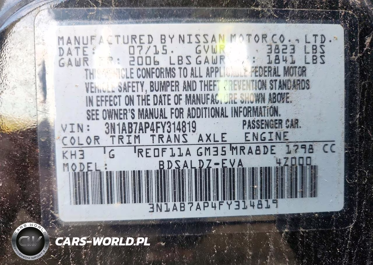 2015 Nissan Sentra Sv VIN:3N1AB7AP4FY314819 - 12