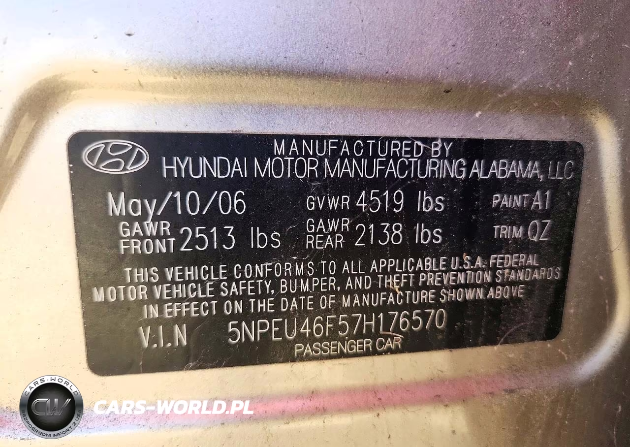 2007 Hyundai Sonata Se VIN:5NPEU46F57H176570 - 12