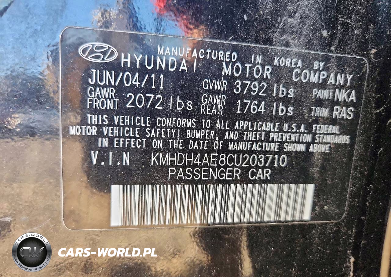 2012 Hyundai Elantra Limited VIN:KMHDH4AE8CU203710 - 12