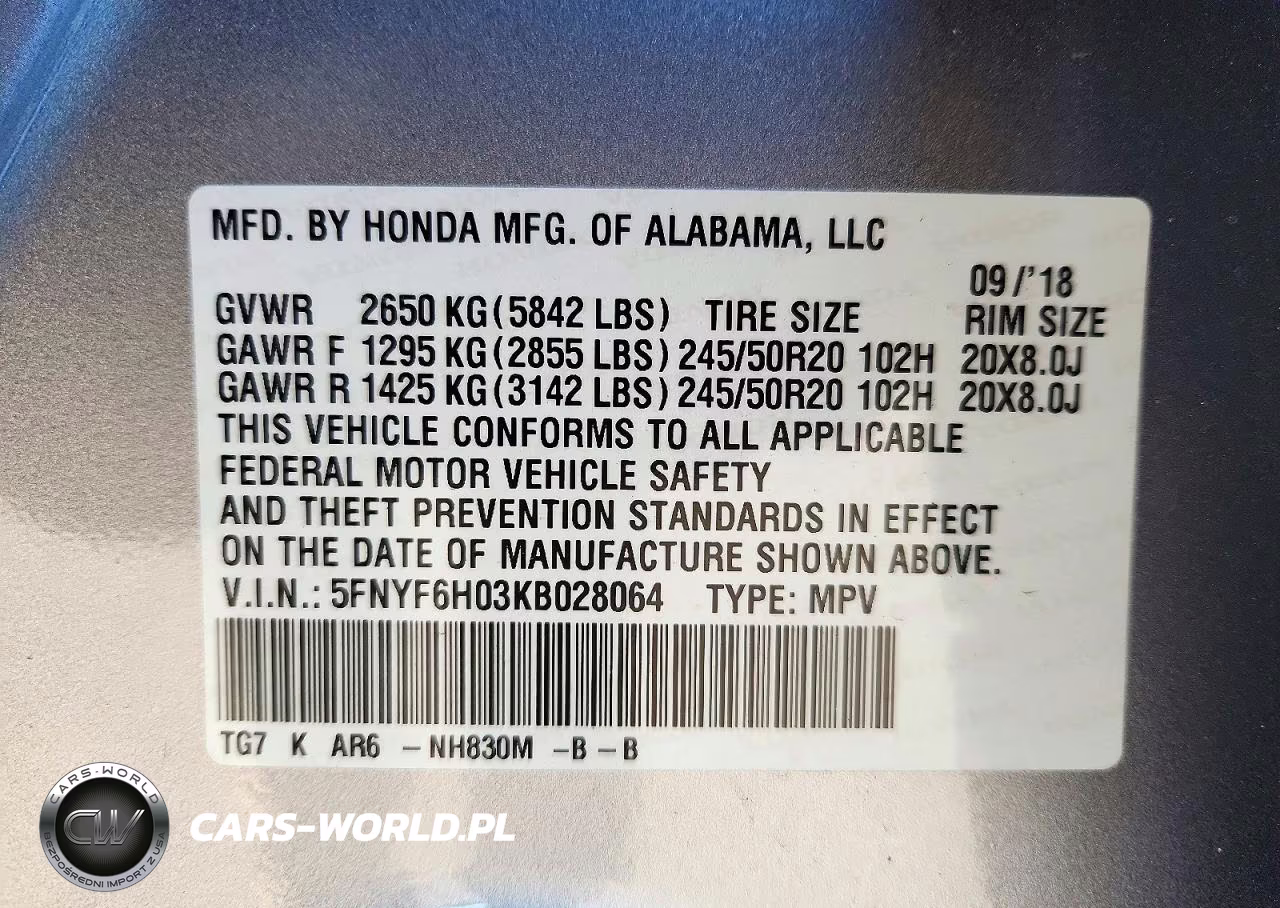2019 Honda Pilot Elite VIN:5FNYF6H03KB028064 - 13