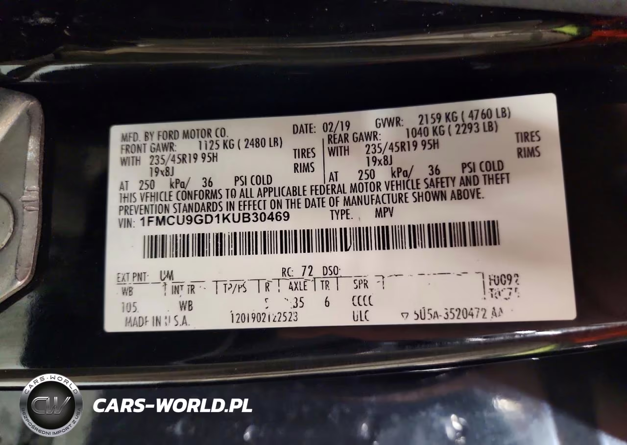 2019 Ford Escape Se VIN:1FMCU9GD1KUB30469 - 13