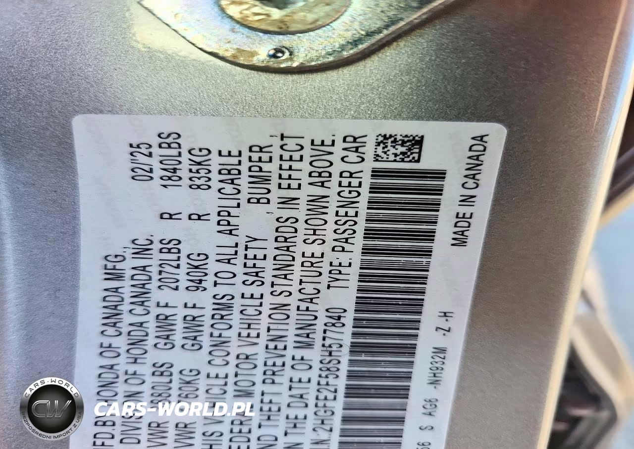 2025 Honda Civic Sport VIN:2HGFE2F58SH577840 - 12