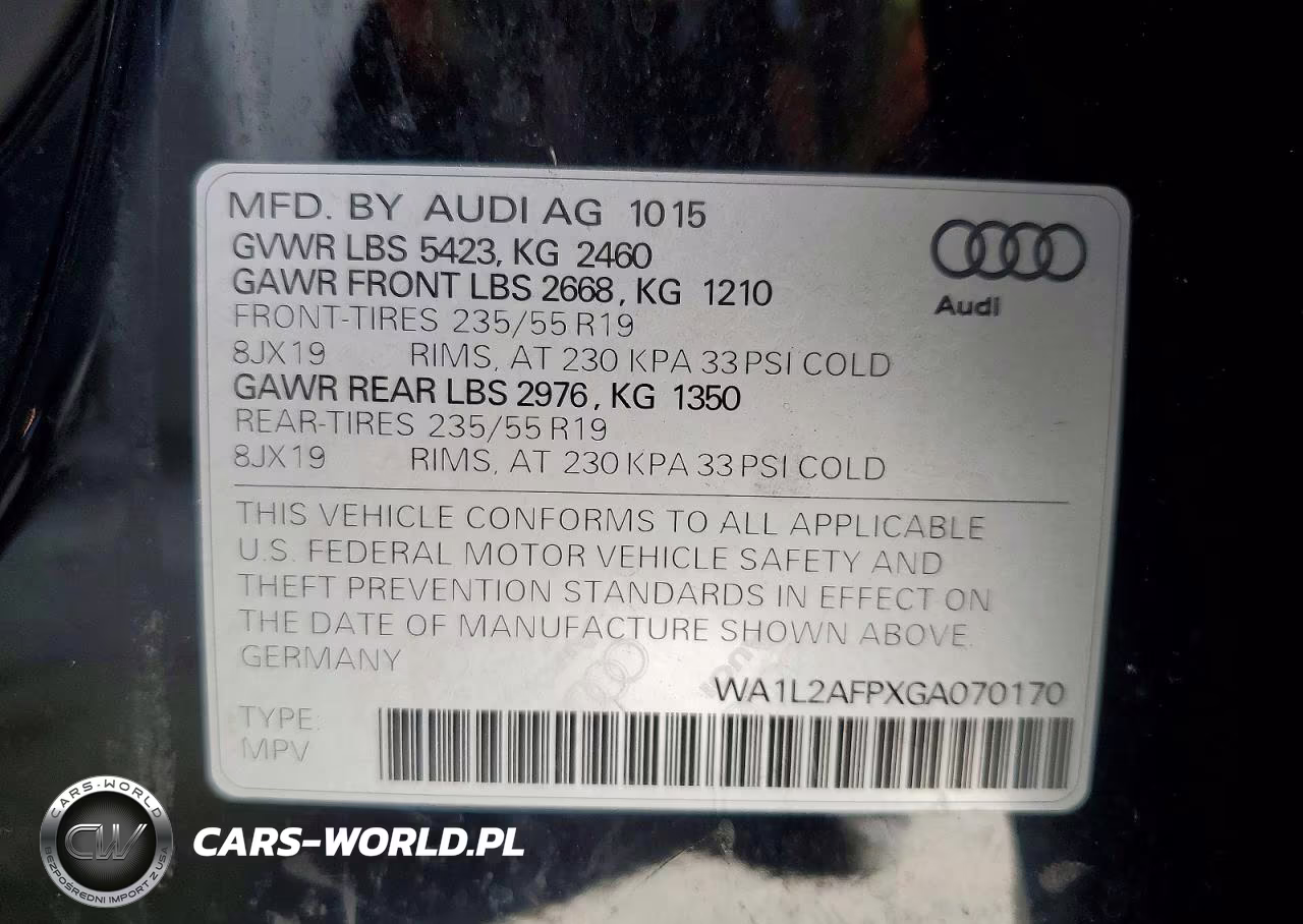 2016 Audi Q5 Premium Plus VIN:WA1L2AFPXGA070170 - 14