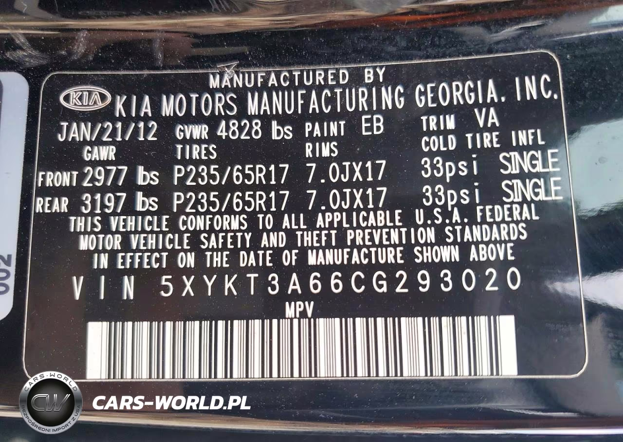 2012 Kia Sorento Lx VIN:5XYKT3A66CG293020 - 13