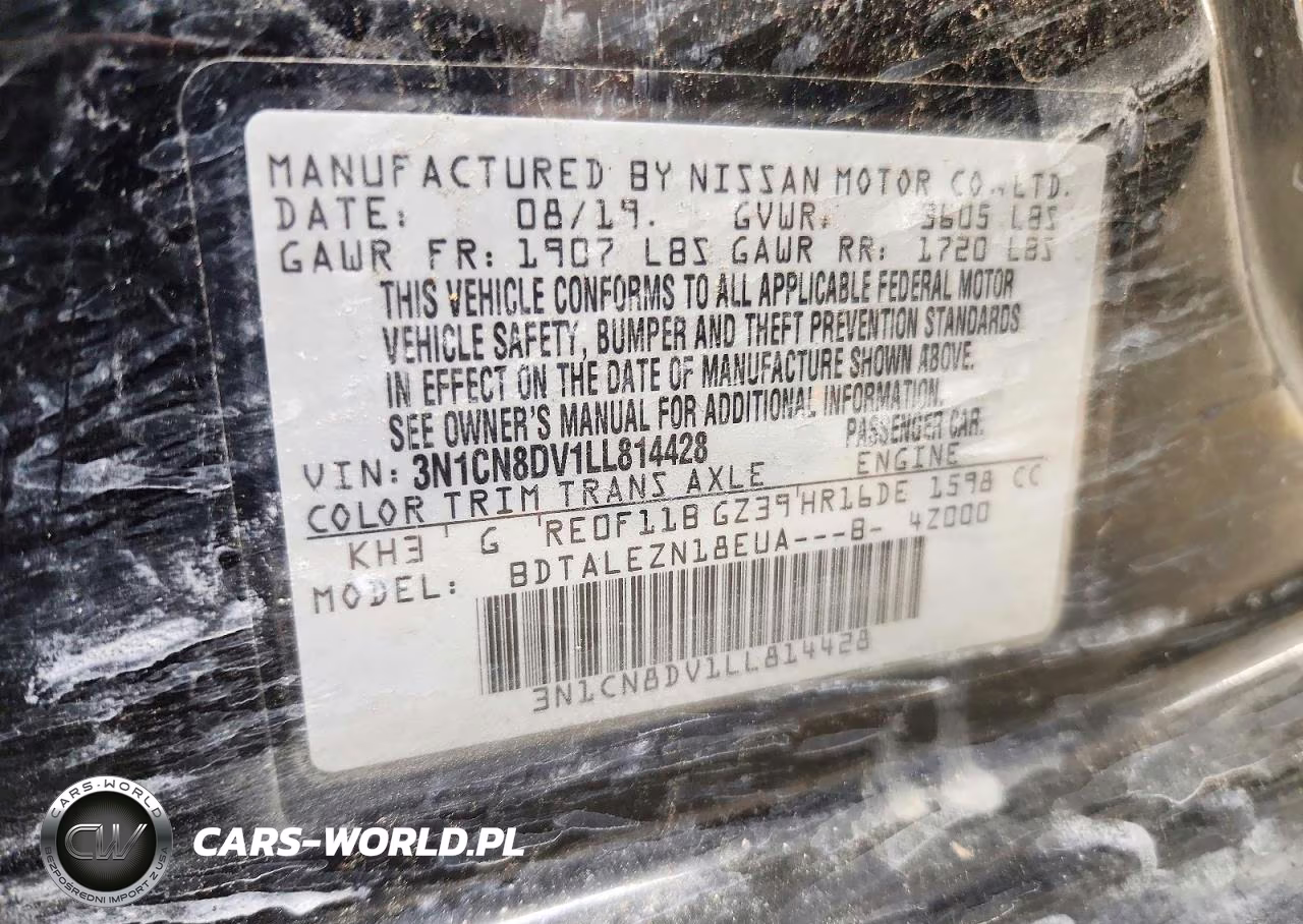 2020 Nissan Versa S VIN:3N1CN8DV1LL814428 - 12