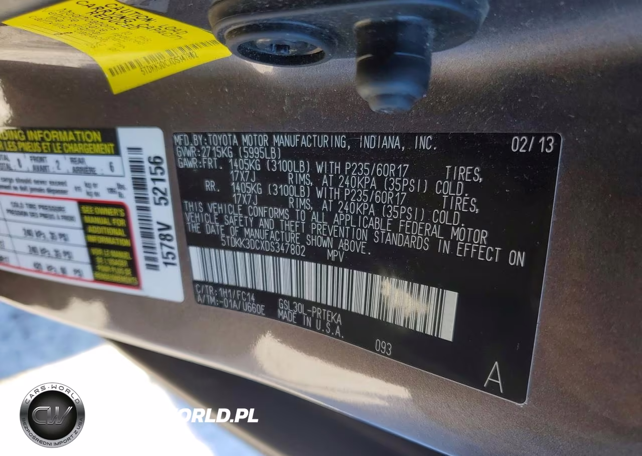 2013 Toyota Sienna Le VIN:5TDKK3DCXDS347802 - 13