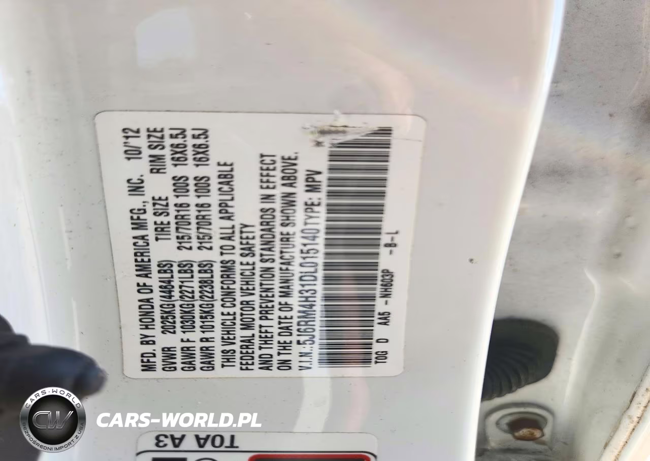 2013 Honda Cr-V Lx VIN:5J6RM4H31DL015140 - 13