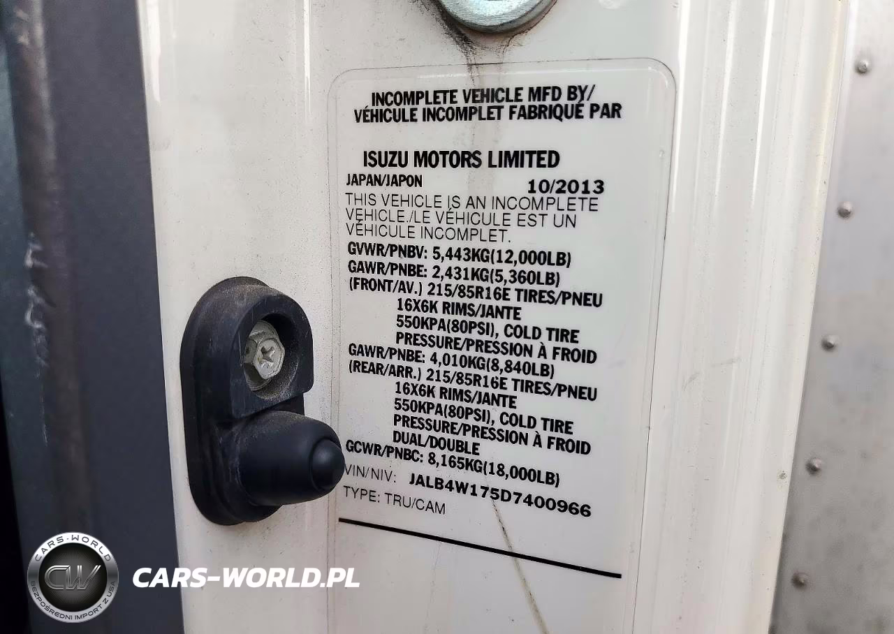 2013 Isuzu Npr VIN:JALB4W175D7400966 - 13