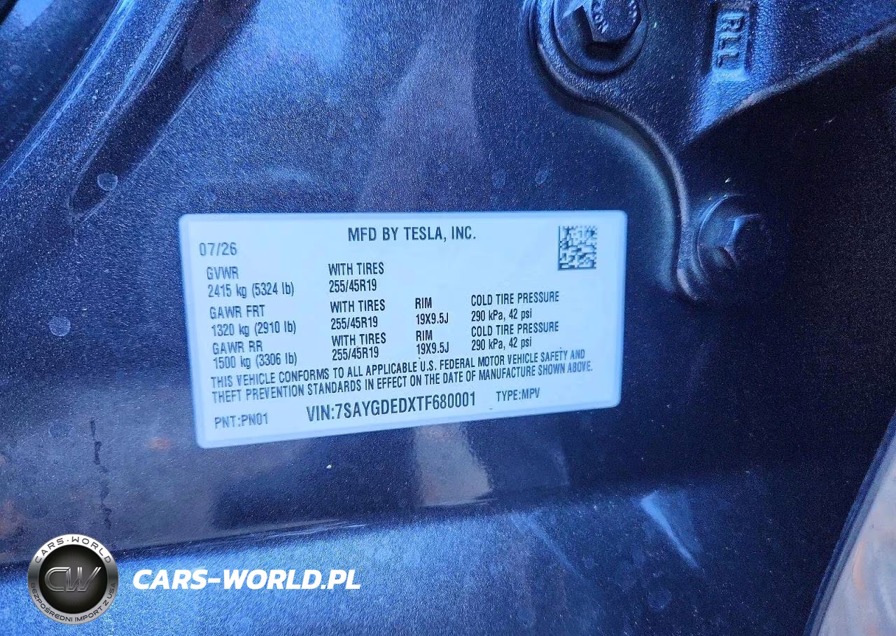 2026 Tesla Model Y VIN:7SAYGDEDXTF680001 - 12