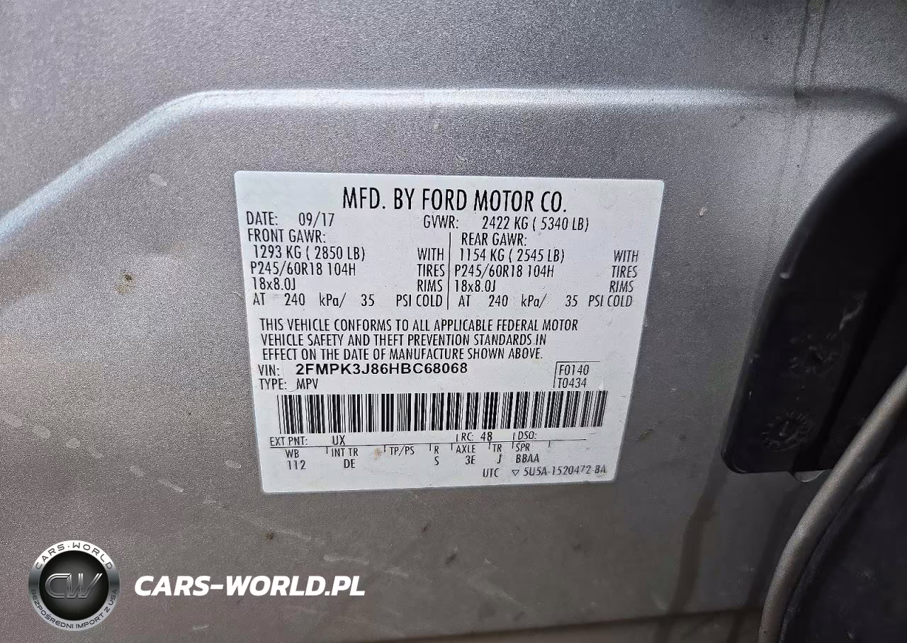2017 Ford Edge Sel VIN:2FMPK3J86HBC68068 - 13