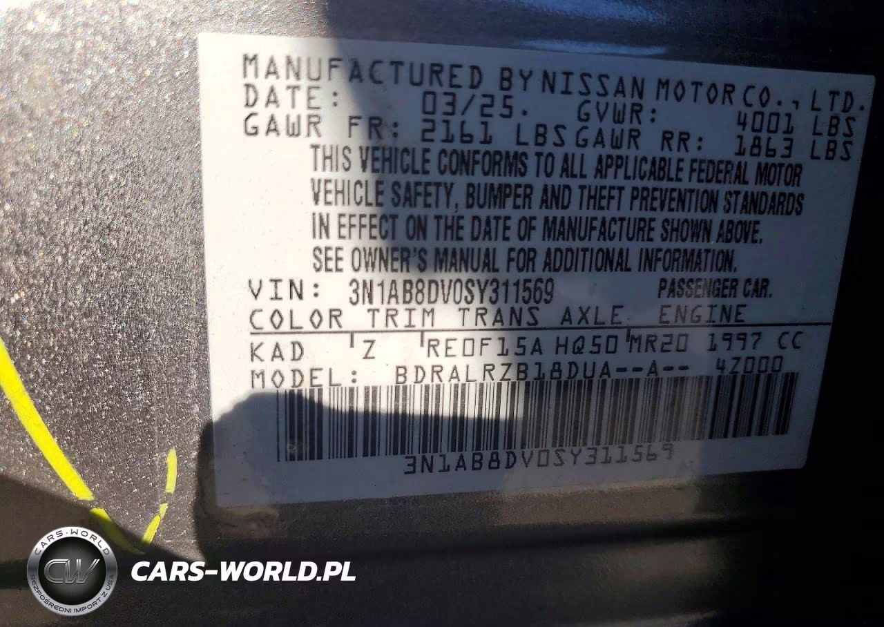 2025 Nissan Sentra Sr VIN:3N1AB8DV0SY311569 - 13