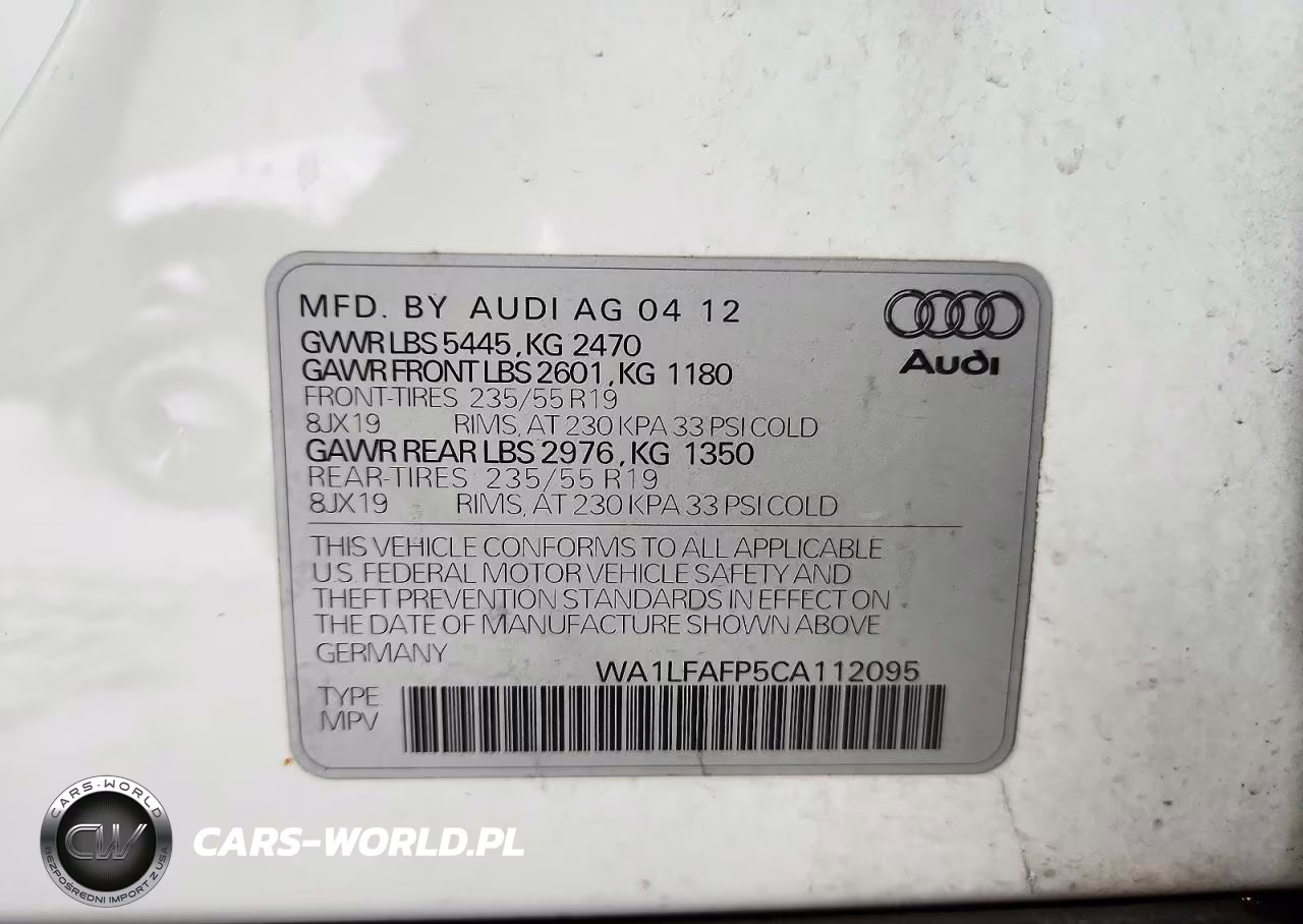 2012 Audi Q5 Premium Plus VIN:WA1LFAFP5CA112095 - 13
