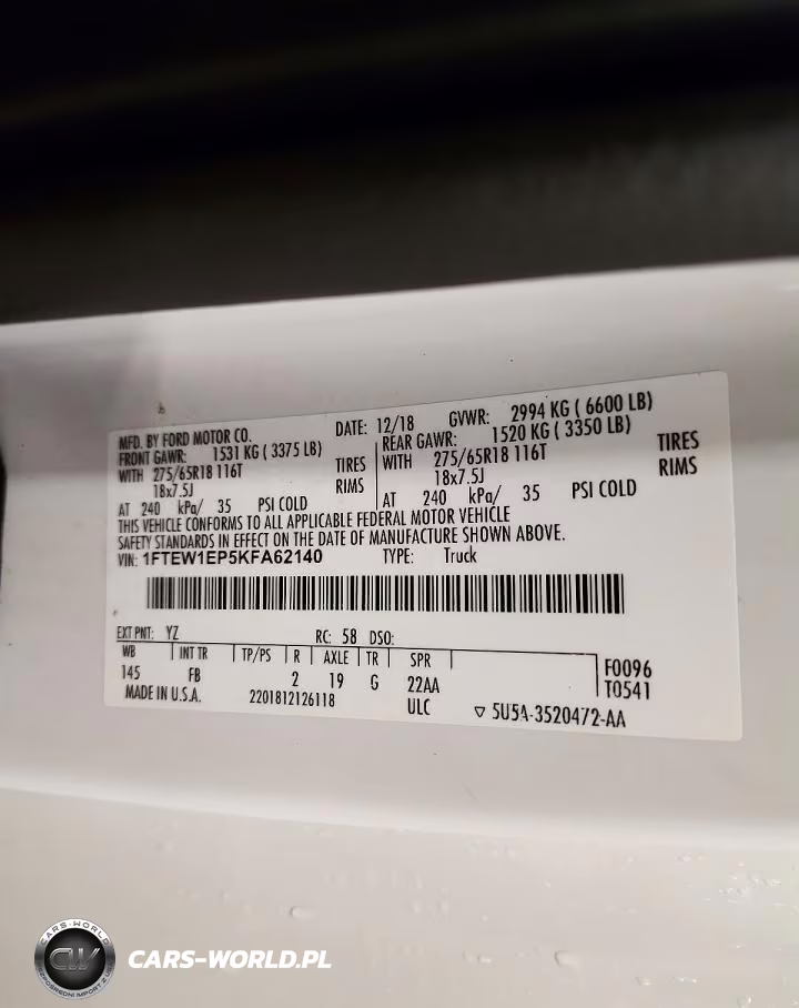 2019 Ford F150 Supercrew VIN:1FTEW1EP5KFA62140 - 12