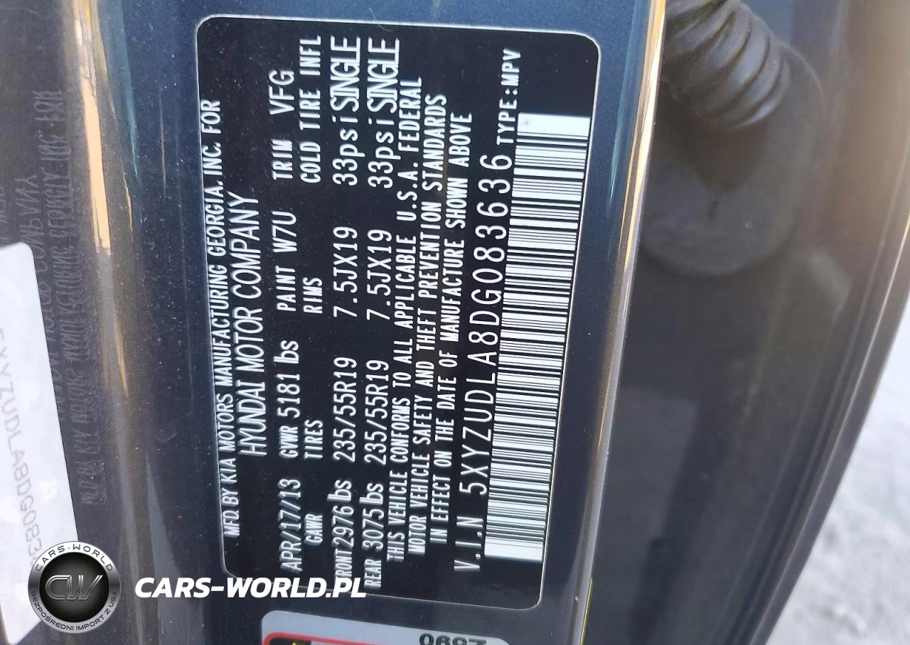 2013 Hyundai Santa Fe Sport 2.0T VIN:5XYZUDLA8DG083636 - 13