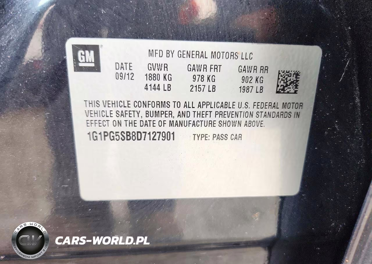 2013 Chevrolet Cruze Ltz VIN:1G1PG5SB8D7127901 - 12