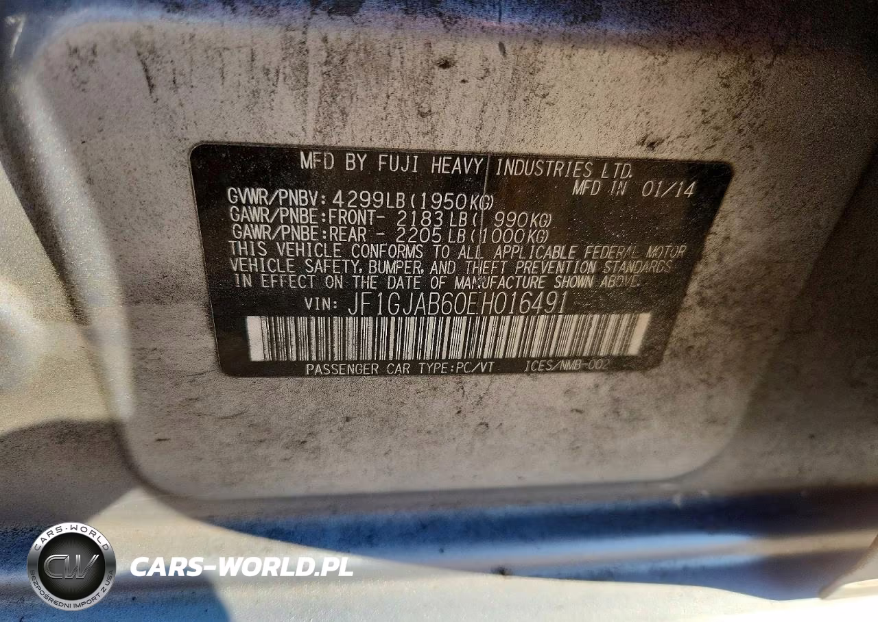 2014 Subaru Impreza Premium VIN:JF1GJAB60EH016491 - 12