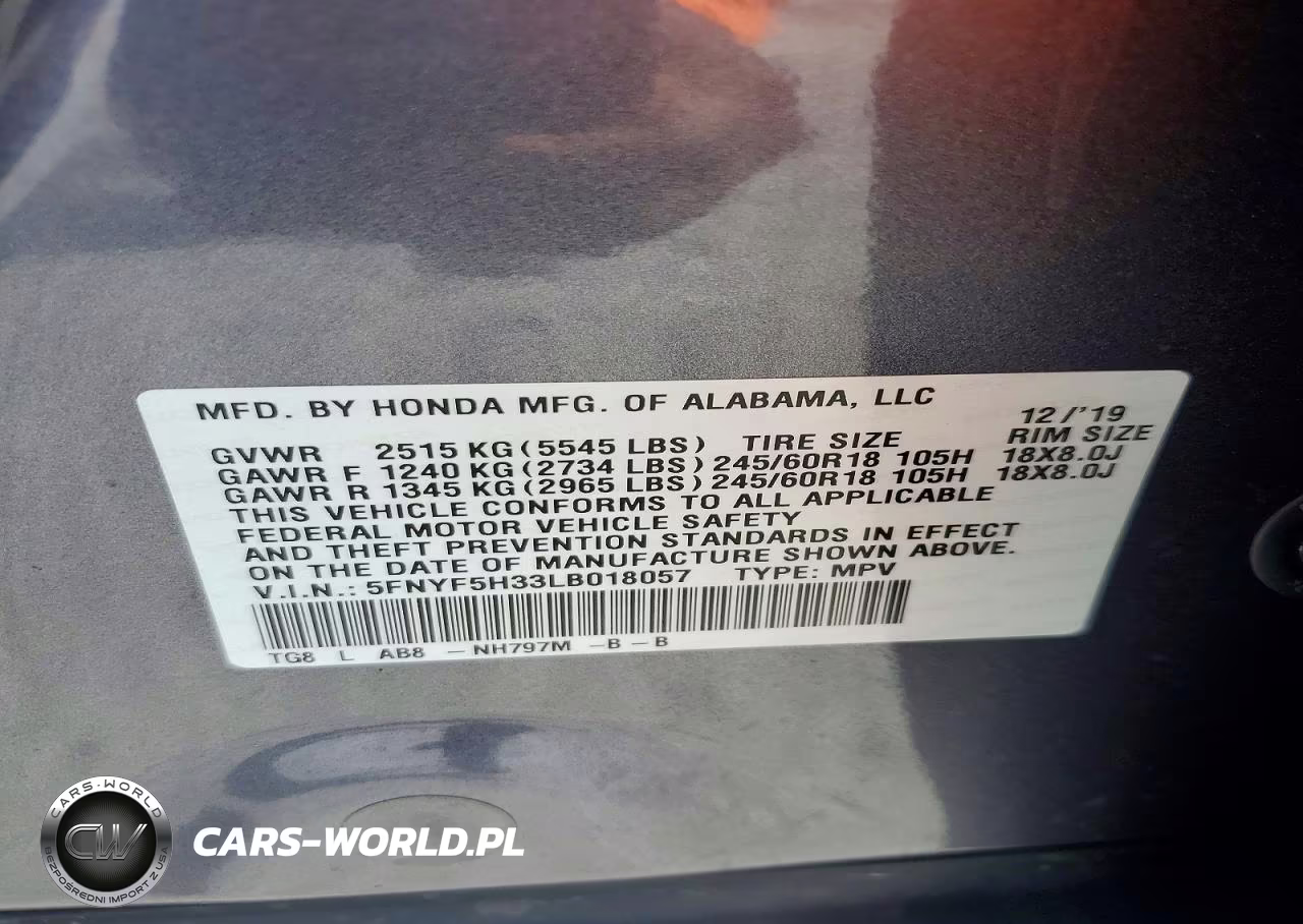 2020 Honda Pilot Ex VIN:5FNYF5H33LB018057 - 13