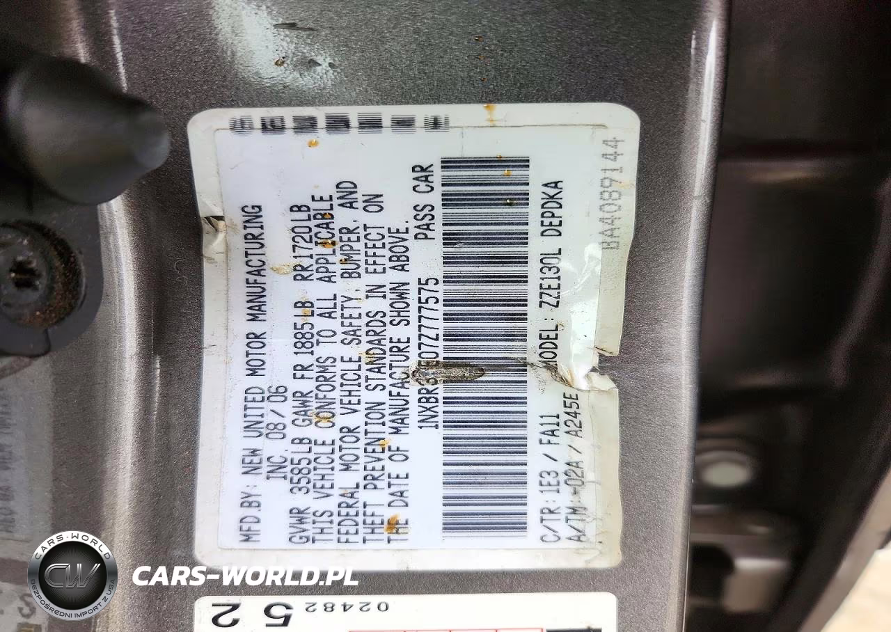 2007 Toyota Corolla Ce VIN:1NXBR32E07Z777575 - 12