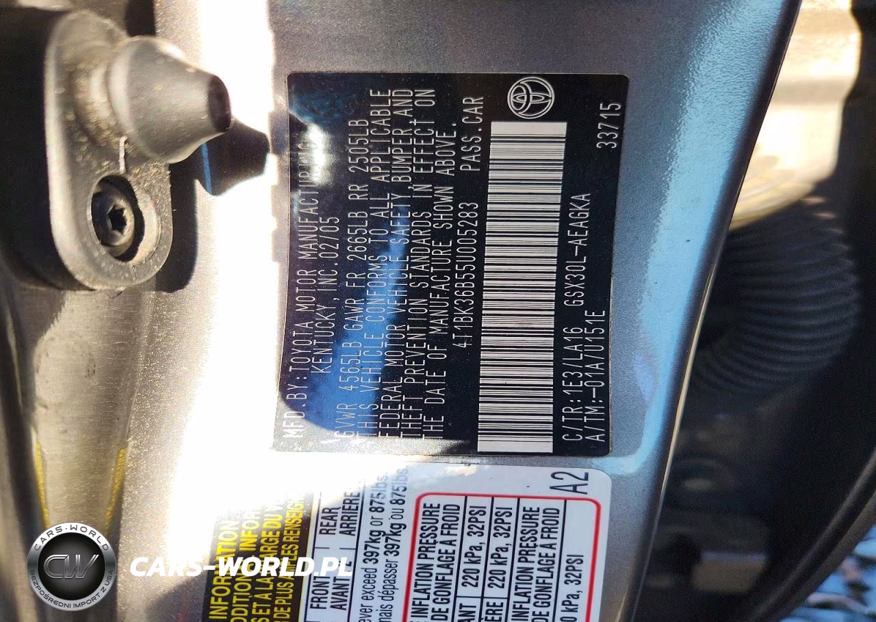 2005 Toyota Avalon Xls VIN:4T1BK36B55U005283 - 12