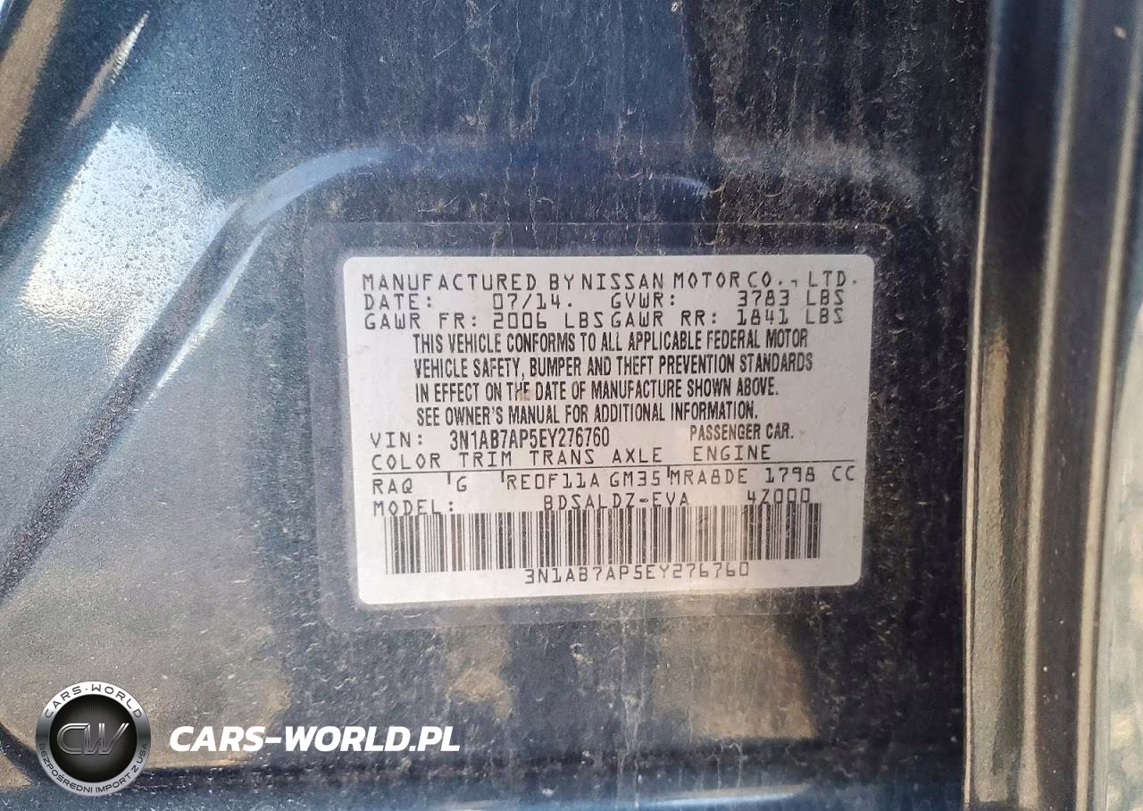 2014 Nissan Sentra Sv VIN:3N1AB7AP5EY276760 - 12