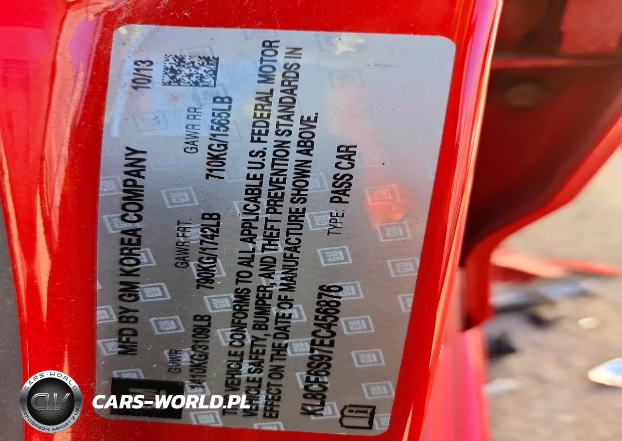 2014 Chevrolet Spark 2Lt VIN:KL8CF6S97EC456876 - 12
