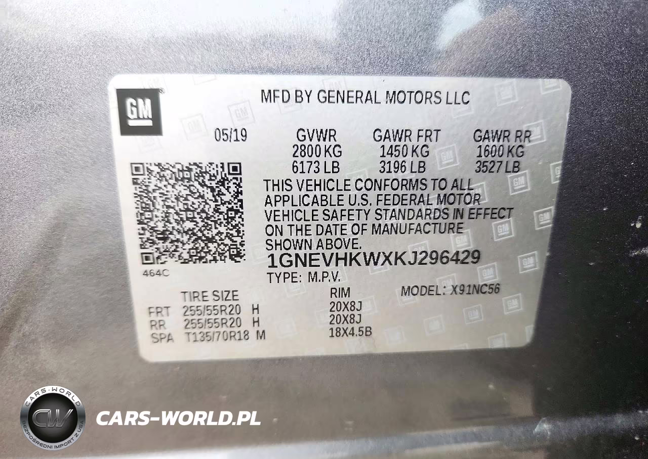 2019 Chevrolet Traverse Lt VIN:1GNEVHKWXKJ296429 - 13
