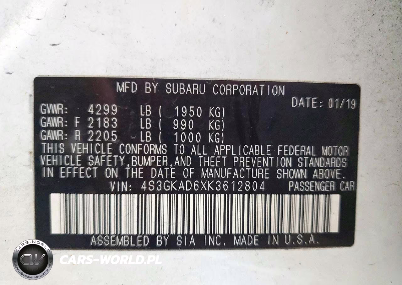2019 Subaru Impreza Premium VIN:4S3GKAD6XK3612804 - 12