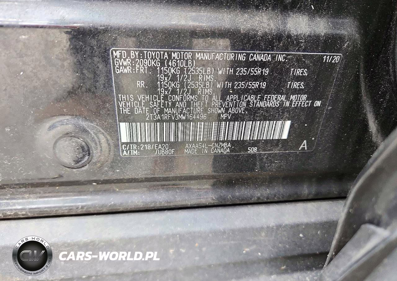 2021 Toyota Rav4 Xle Premium VIN:2T3A1RFV3MW164496 - 13