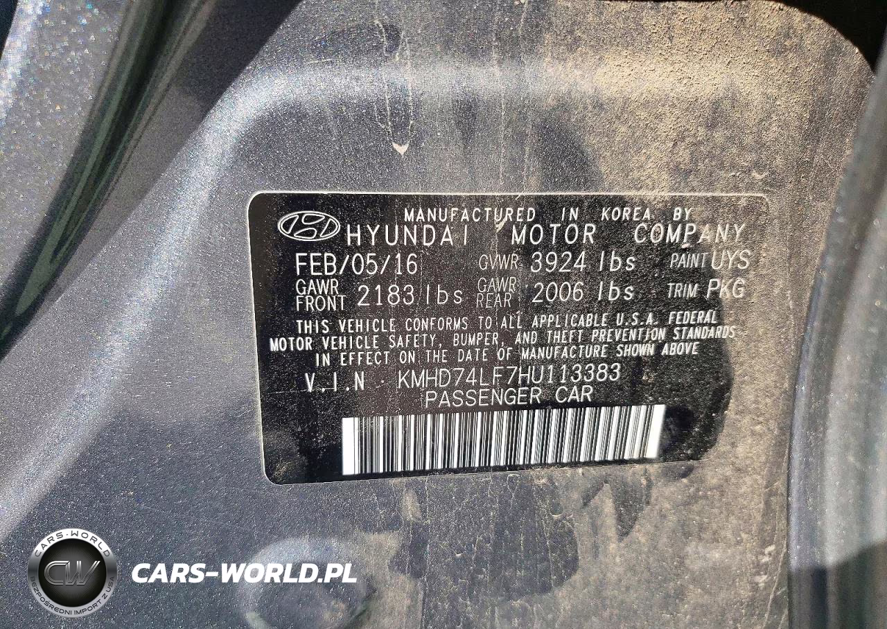 2017 Hyundai Elantra Se VIN:KMHD74LF7HU113383 - 12