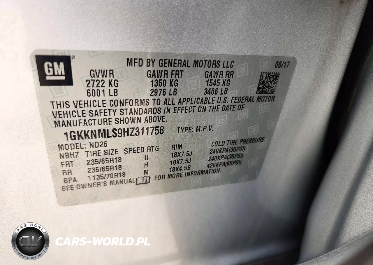 2017 GMC Acadia Slt-1 VIN:1GKKNMLS9HZ311758 - 14