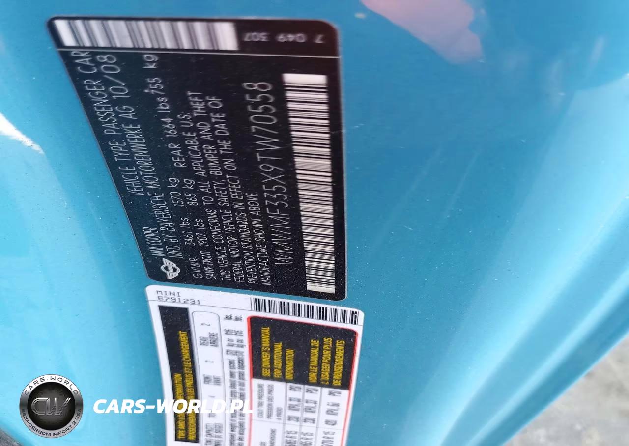 2009 Mini Cooper VIN:WMWMF335X9TW70558 - 12
