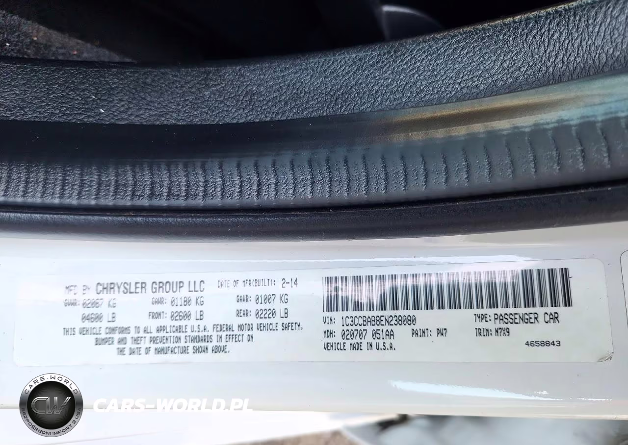 2014 Chrysler 200 Lx VIN:1C3CCBAB8EN238080 - 12